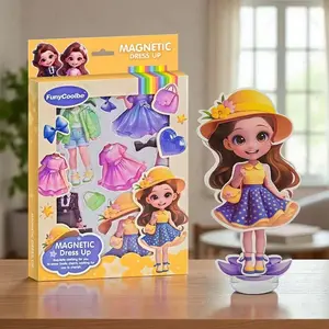Magnetic Dress-Up Doll for Girls, Multiple Magnetic & Accessories, DIY Fashion Toy for Kids Aged 3+, Portable Birthday Gift