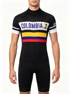 Men's Cycling Jersey, Short Sleeve Bike Shirt with 3 Back Pockets, Digital Print, All Season, Sporty Style, Ideal for Outdoor Activities