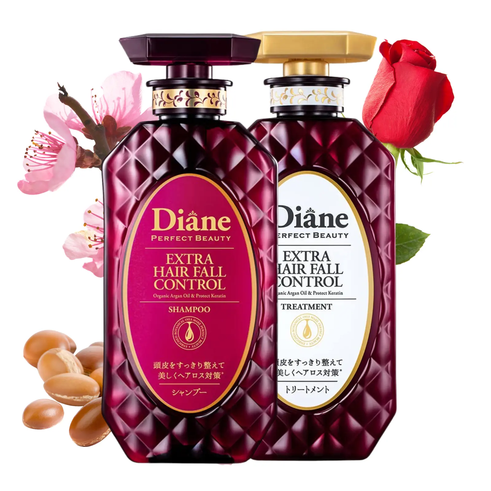 Moist Diane Perfect Beauty Hair Fall Control Shampoo & Treatment Set | Strengthening & Volumizing Care for Thinning, Dry & Itchy Scalp | Official Partner