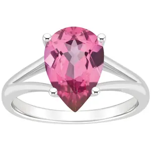 Affinity Gems Pear Cut Topaz Split Shank Ring, Sterling Silver