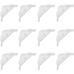 12 count 90  Cabinet Triangle Bracket Plastic White Corner Support Braces for Furniture Cabinets and Other Accessories