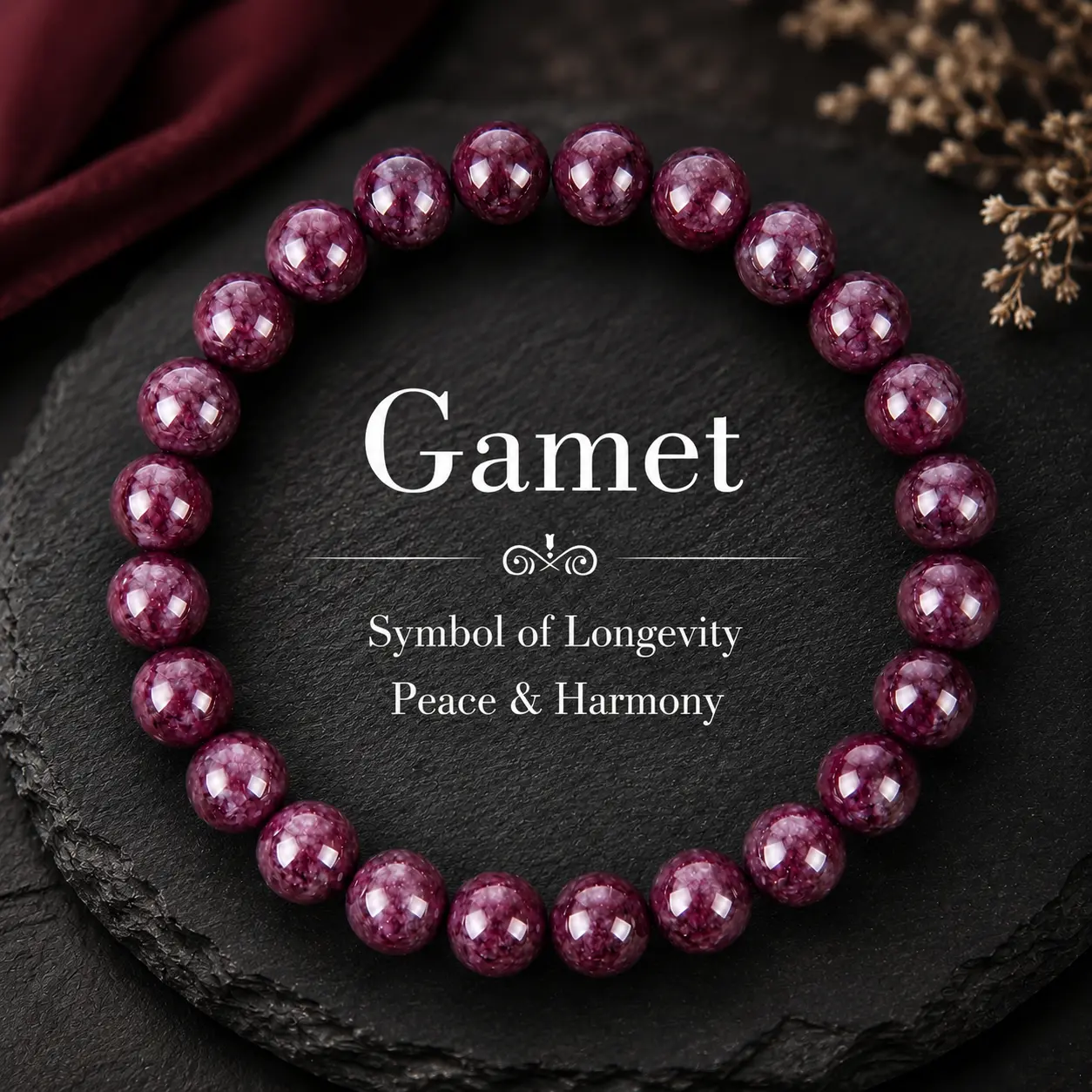 Unisex 6mm Garnet Beads Bracelet - January Birthstone Wrist Rosary, Handmade Elegant Commitment Piece for Positive Energy & Rejuvenation, Daily Wear Birthday Gift, Root Chakra, Symbol Of Positivity, Wrist Rosary Bracelet, Rosaries