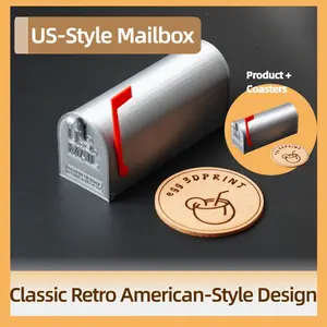 2PCS American Retro Mailbox Desktop Organizer, Creative Openable Mini Mailbox Model, Office Stationery Storage Box, Desktop Decorative Ornament, Unique & Exquisite Gift