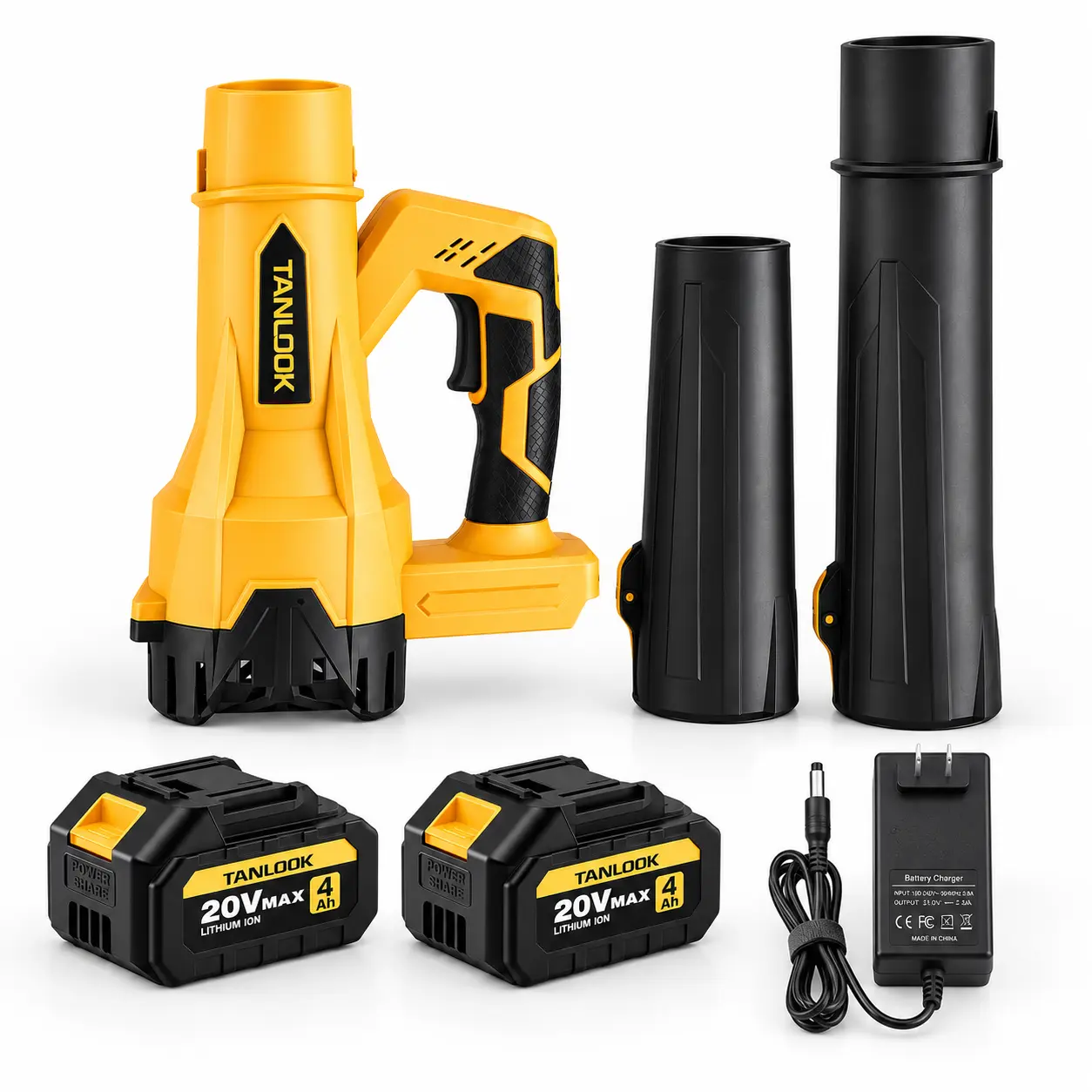TANLOOK Cordless Leaf Blower, High Blow Power Rechargeable Blower with Battery & Tubes Included, Lightweight Electric Leaf Blower for Yard, Lawn, Patio & Car Cleaning