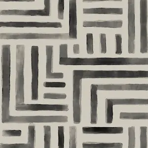 Painterly Labyrinth Charcoal Wallpaper
