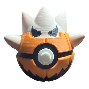 Pumpkin Togepi Poke Ball - Inspired 3D Printed Collectible