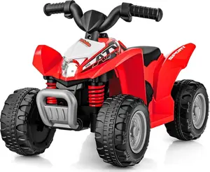 Costzon Kids Ride On ATV, 6V Electric Vehicle for Toddlers, 4 Wheeler Battery Powered Motorized Quad Toy Car for Boys Girls with LED Lights, Horn