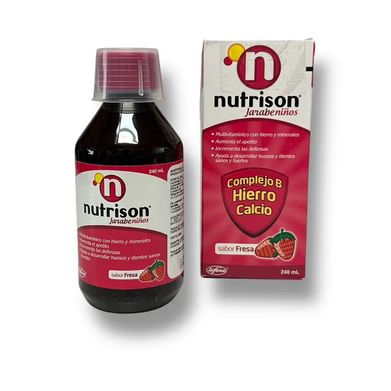 Nutrison Multivitamin Syrup for Children 240mL with Iron & Calcium Strawberry Flavor B Complex Increases Appetite & Defenses 5 mL per Bottle Bathroom Multicolor Magnesium Wellness Supplements Minerals Healthcare Dietary, Bone Health