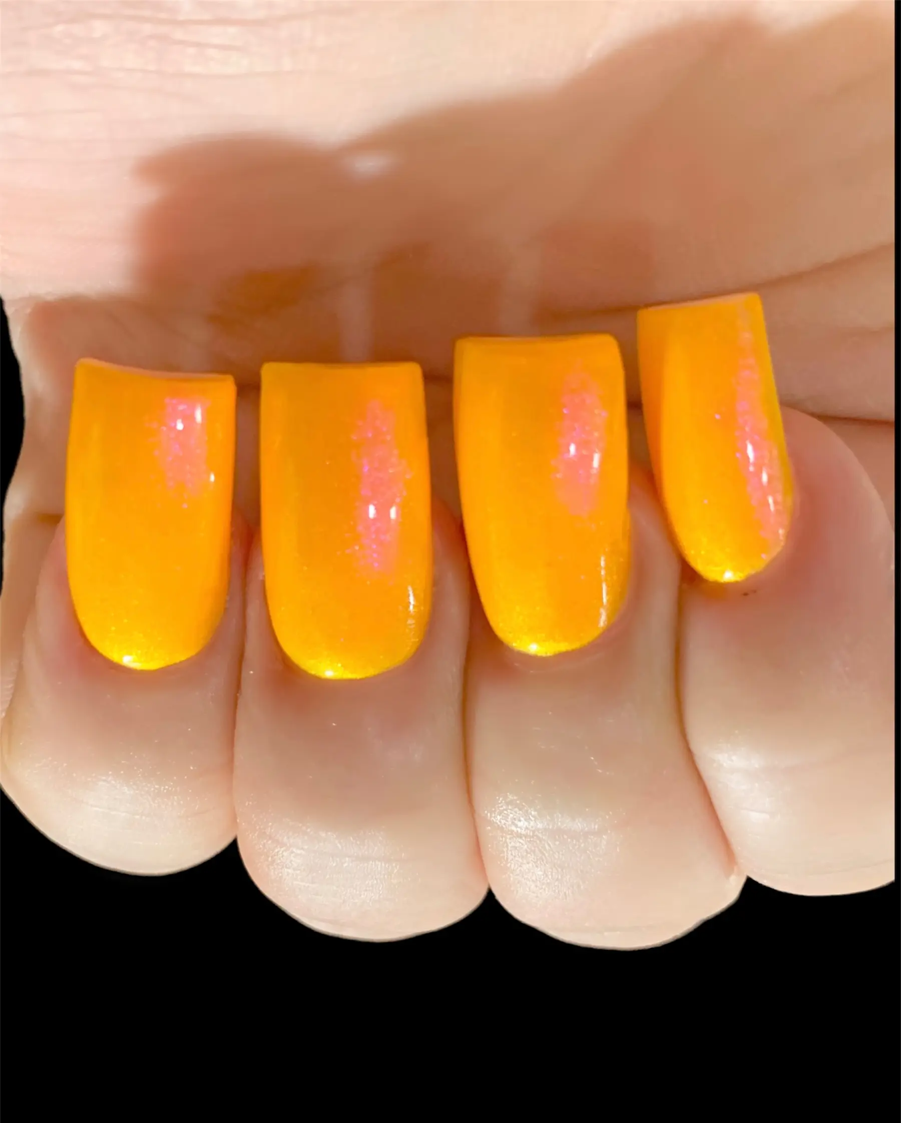 Sizzling Sherbert Glow - Neon Orange Yellow Pink "NEON Glow Pop Collection" MultiColor Shifting: Mylar / Polish Me Silly Nail Polish