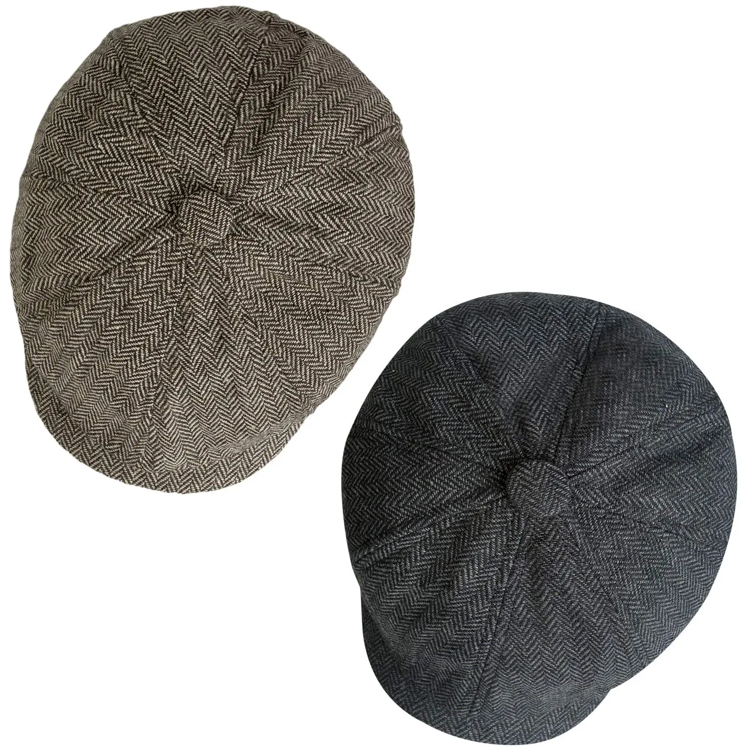 Men's Casual 8-Panel Wool Blend Newsboy Cap - Irish Newsies Hat for Cabbie Driving