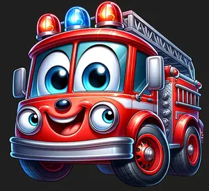 Ready-to-Press DTF Heat Transfer - Fire Truck Design DTF Transfers for Cotton/Polyester DIY Craft Supplies (Toys & Hobbies Specialty DIY Supplies)