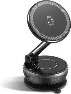 2026 Newest Upgraded Vacuum Magnetic Suction Phone Mount for iPhone 11 & Above Aluminum Design Car Holder Fits MagSafe & Non-MagSafe Phones Car/Gym/Mirror/Shower Use