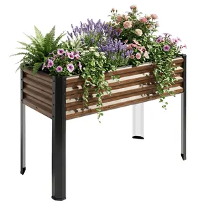 SnugNiture Metal Raised Garden Bed with Stand, Outdoor Planting Box, Suitable for Gardens and Patios