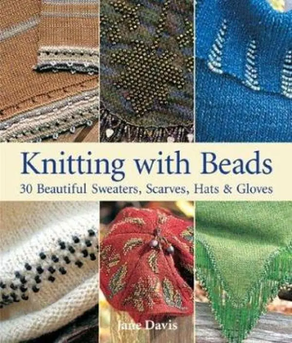 USED Book - Knitting with Beads: 30 Beautiful Sweaters, Scarves, Hats & Gloves by Jane Davis (Hardcover) - english
