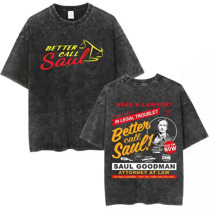 Men's Oversize Handmade Short-Sleeve Graphic T-Shirt - Breaking Bad Heisenberg, Better Call Saul Vintage Washed Vibe Top, Ropa Hombre Menswear, Shortsleeve, Cotton, Fabric, Fashion