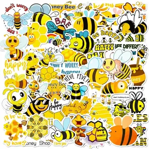 50 pieces of cartoon animal bee stickers, small bee garden reward stickers, luggage stickers