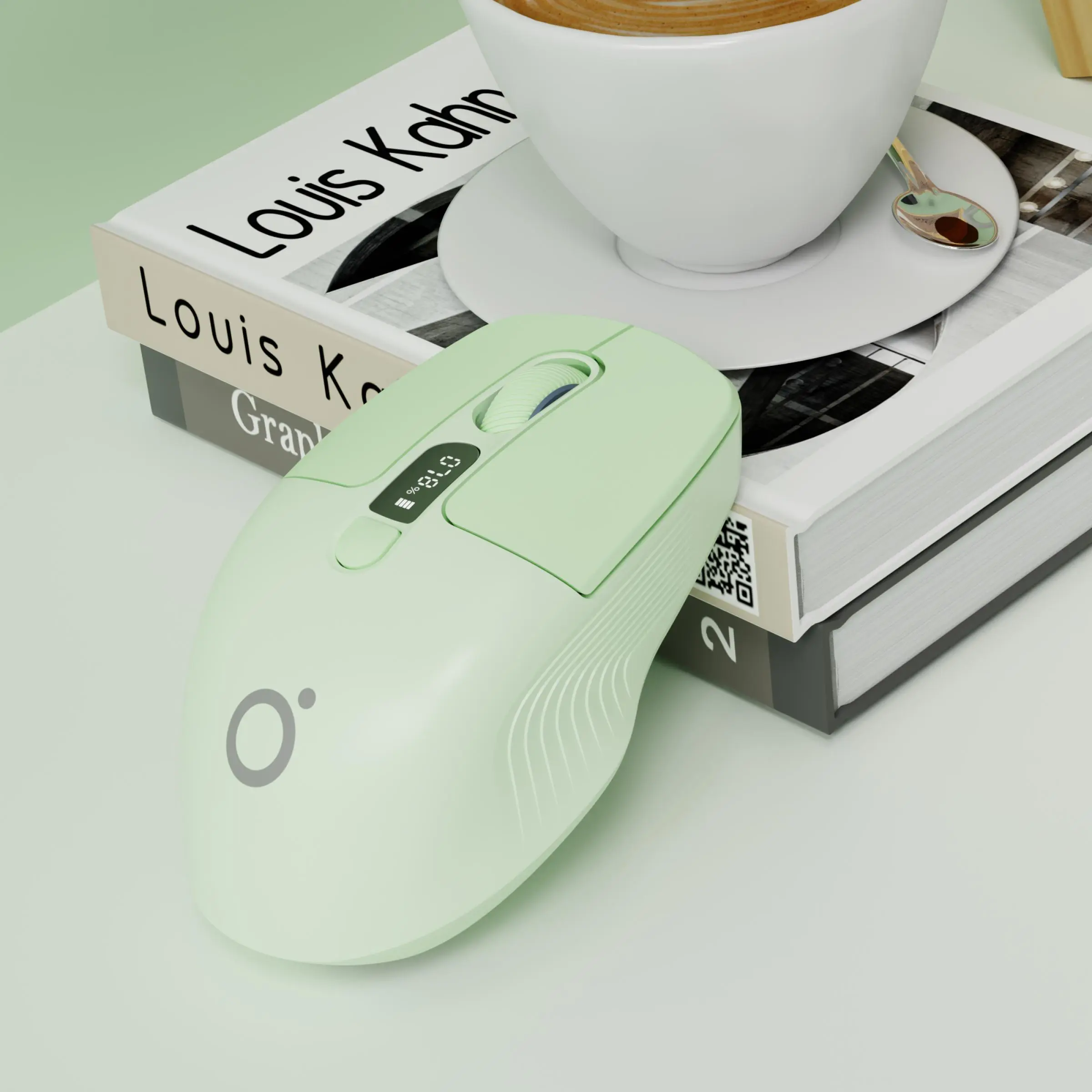 EWEADN Q1 Wireless Mouse, Rechargeable Silent Computer Gaming Mouse with Remaining Power Display, Compact, Lightweight & Portable Mouse for Office, Gaming, and Home Use