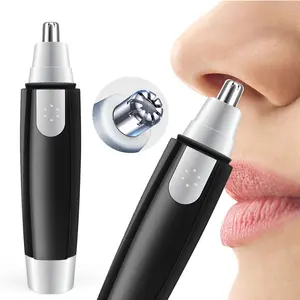 Professional Nose and Ear Hair Trimmer - Portable, Painless Electric Shaver for Facial Hair, Eyebrows - Battery Operated (AA Not Included) Gift Black