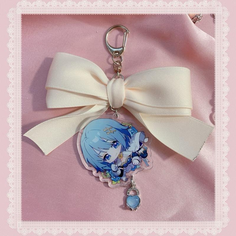 Puella Magi Madoka Magica Sayaka Miki Kyoko Sakura Mami Tomoe Homura Madoka Anime Manga Kawaii Githuc Lolita EGL Keychain Purse Bag Charm with Bow and Unique Design