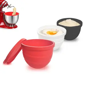 Silicone Mixing Bowl Liner for 5 Quart Stand Mixer, Includes Lid, Replacement Mixing Bowl Accessories, Baking Cooking Use, 3 Colors Available