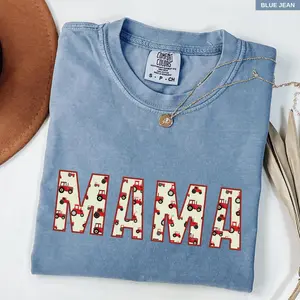 Farming Mama Shirt, Red Tractor Mama T-Shirt, Farm Mom Tee, Comfort Color Shirt Farm, Country Farmer Mom Gift, Red Tractor Boy Mom Gift