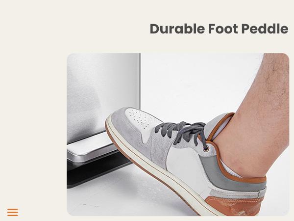 Dual Compartment 16 Gallon Stainless Steel Kitchen Trash Can with Lid and Step Pedals,Fingerprint Proof Garbage Bin for Home and Office