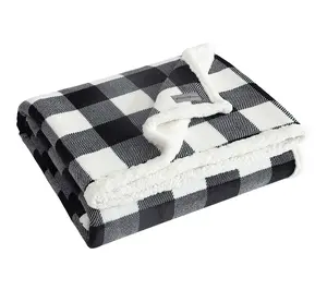 Eddie Bauer Cabin Plaid Black Cotton 50"X60" Throw