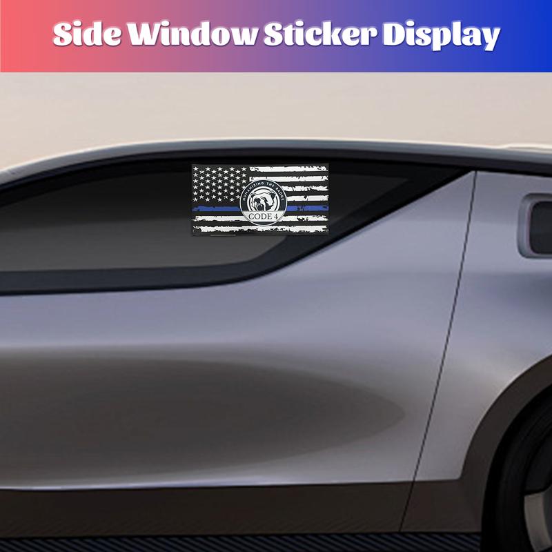 5pcs Decorative Thin Blue Line Sticker Code 4 for Home Ornaments Crafts - Compact 6"x3" Easy Application - Show Support for Local Law Enforcement