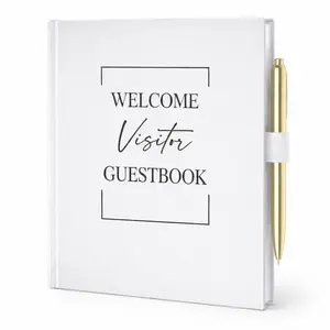 Paper 'n Such Guest Book for Vacation Home - Visitor Guest Book for Airbnb, Short Term Rentals, Vacation Rental, Beach House, Airbnb Essentials, Hardcover Welcome Log - 7.5x9 Off White Neutral Color