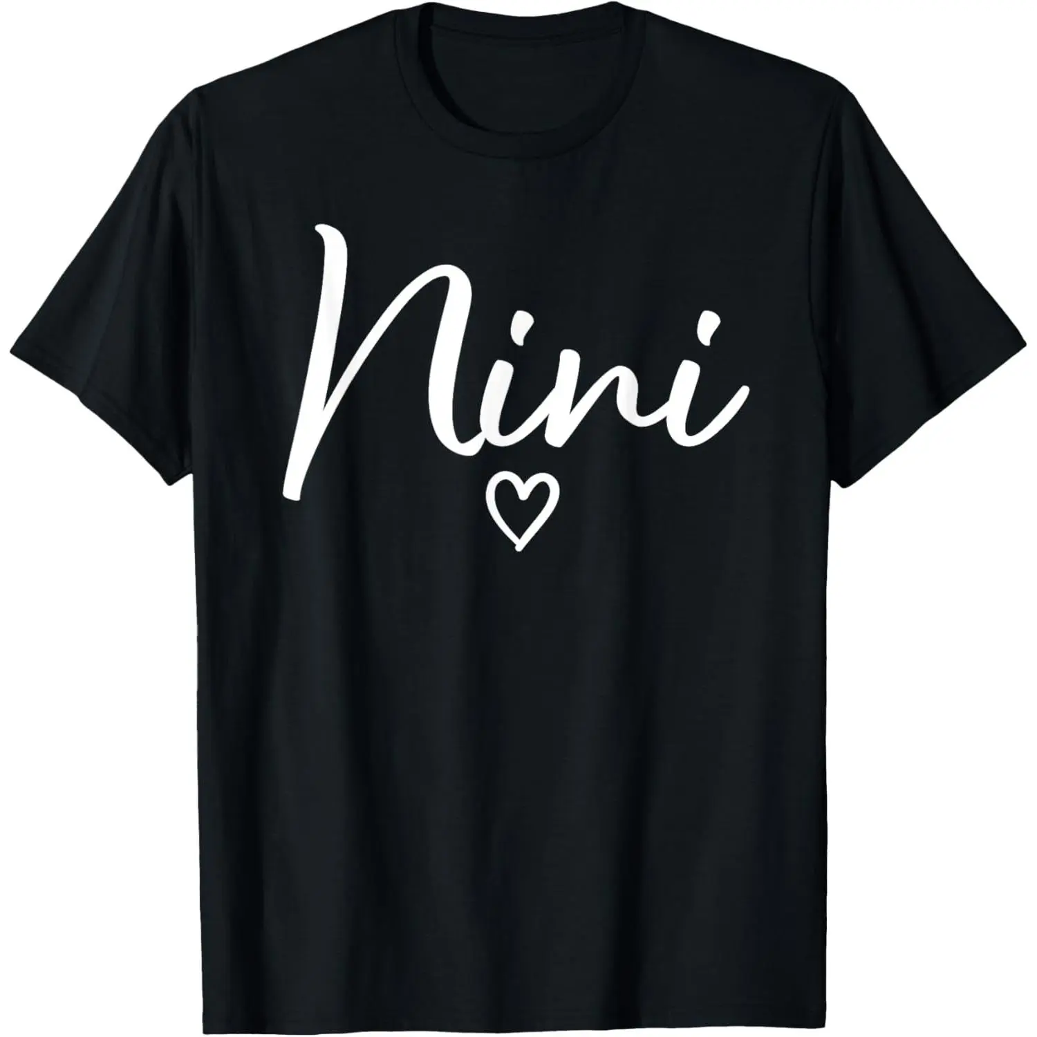 Nini Gifts For Women Grandma Heart Mother's Day Nini T-Shirt Made in USA