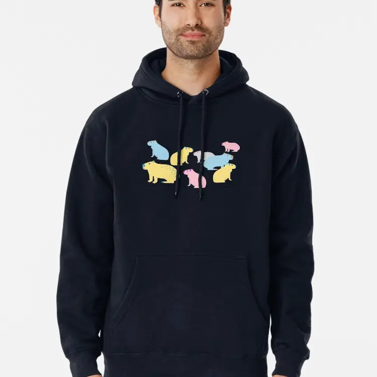 Capybara Colorful Pattern Pullover Hoodie Comfy Trendy Hoodie & Sweatshirt.Cuddly Hoodie- Soft & Warm Fall Sweater - Adorable Everyday Look