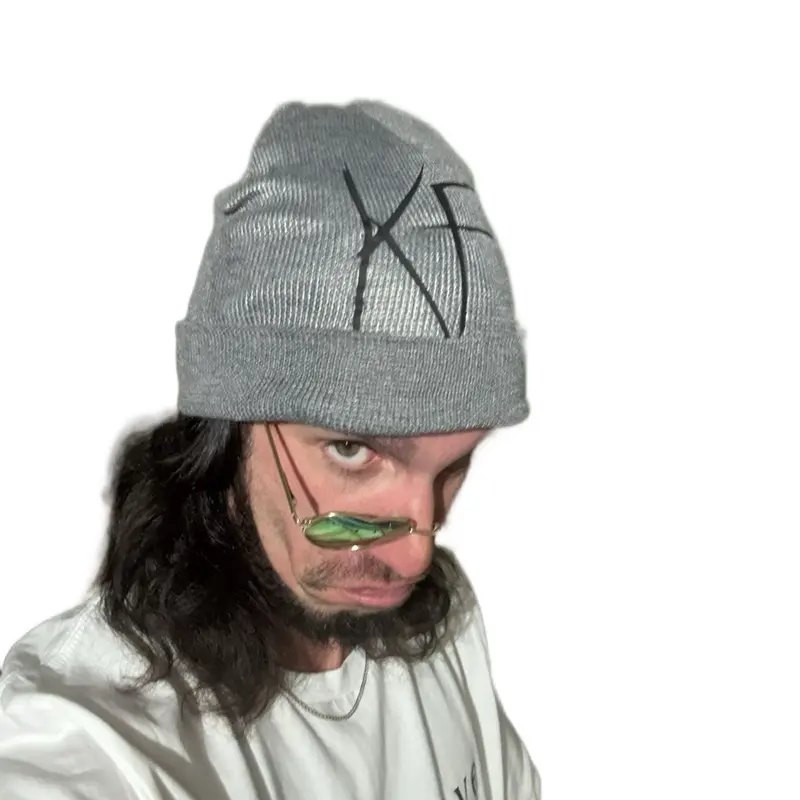 KuntryFreshBEANIE Grey with Black Logo Toboggan Beanie for Men Women