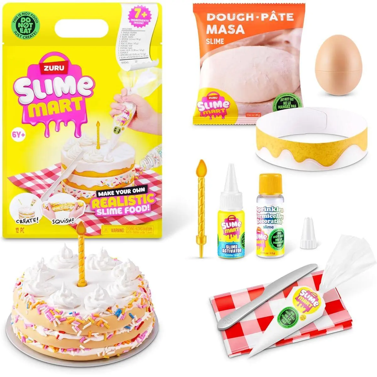 Slime Mart Shopping Bag Birthday Cake by ZURU – DIY Slime Birthday Cake Making Kit, Compound Slime Toy, Arts & Crafts Sensory Play for Kids & Kidults (Ages 6+)