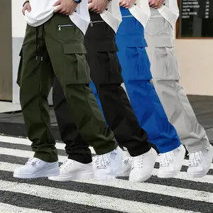 Summerwins men’s multi-pocket work pants, solid color with zipper design—ideal for spring/summer beach vacations, commuting, fitness, outdoor hiking, and casual wear.