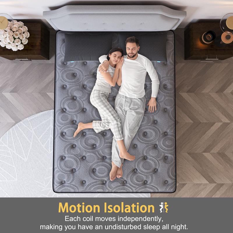 9 /12/14 Inch Cool Gel Memory Foam Mattress Twin Full Queen King Bed Breathable Hybrid Spring Mattress  In A Box Medium Firm