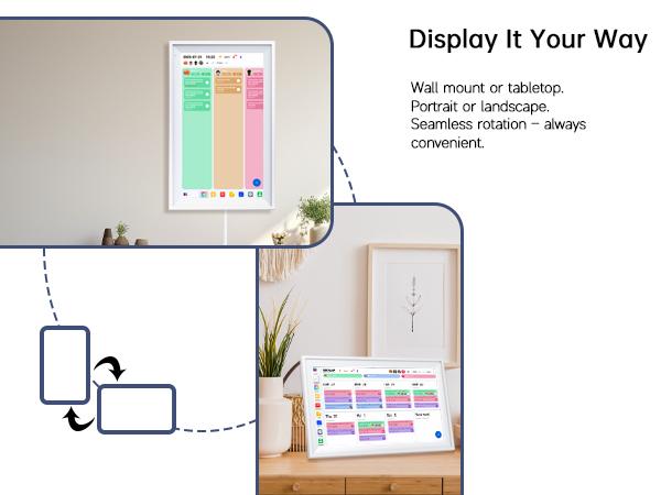 15.6-inch Wall Digital Calendar,Smart WiFi Calendar & Chore Chart,Full HD Touchscreen Interactive Display for Family Schedules-Wall/Desk Mountable Planner,Meeting Reminders & Deadline Tracking Great for Organizing Your 2026 Calendar