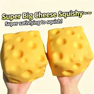 New Creative Oversized Square Cheese Squishy Toy, Jumbo Slow Rising Squeeze Stress Relief Fidget Toy for Teens and Adults, Soft Cute Cheese Design Sensory Toy for Relaxation and Anxiety Relief