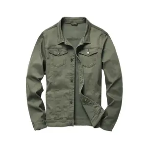 [2018 Army Green Jean Jacket] Men's Casual Jean Jacket, Army Green2018