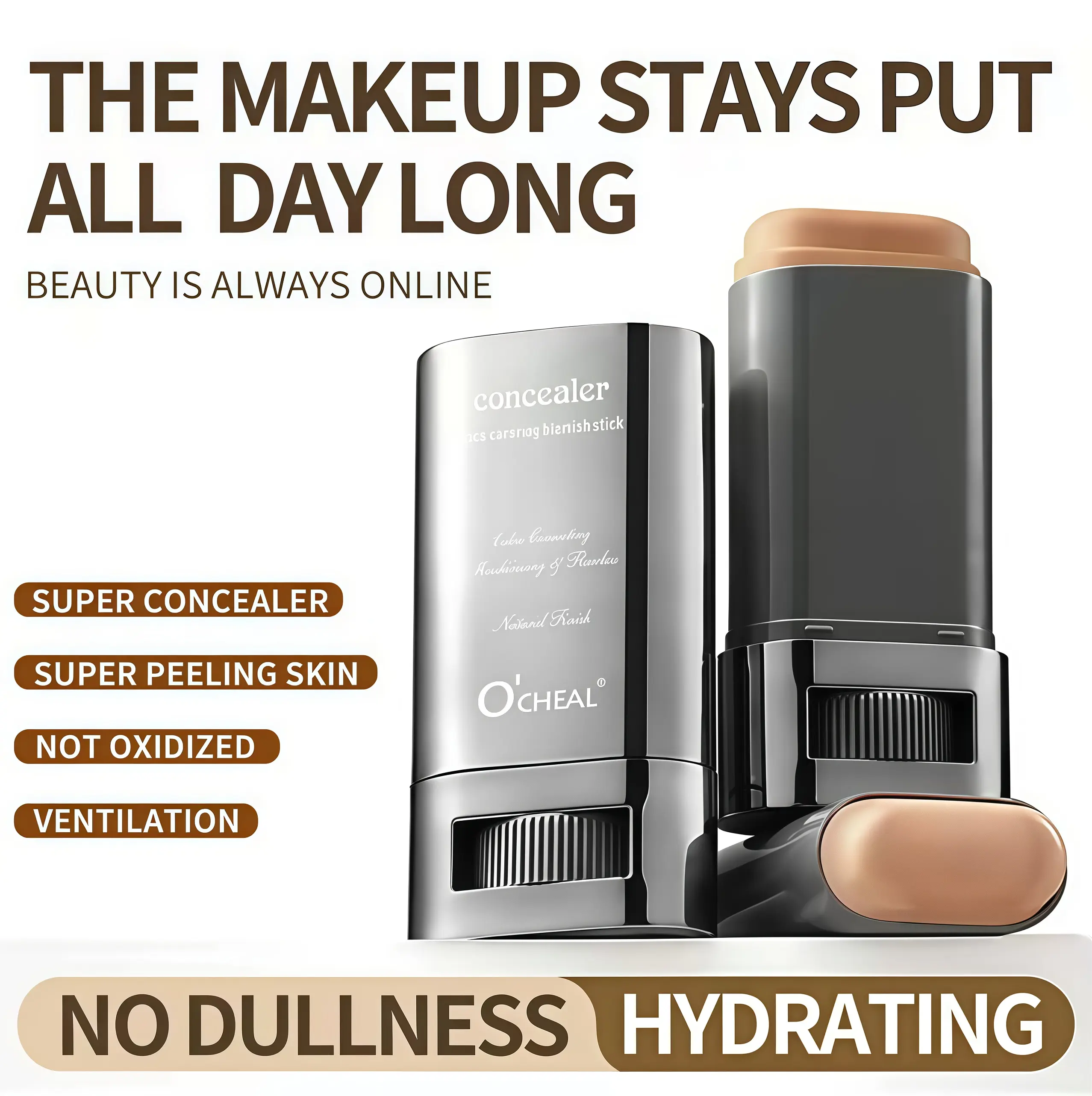 Eraser Foundation Stick Blendable Long Lasting Perfecting Complexion Nose Shadow Facial Concealer Contouring Cream Highlighter Spot Cover Makeup Liquid Concealer Cosmetic 5 Colors