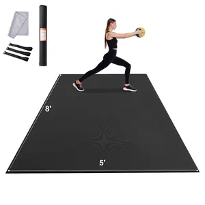 【fathersdaygift】VEVOR Exercise Mat, Non Slip High Density Premium Yoga Mat, Exercise Yoga Mat for Men & Women, Fitness & Exercise Mat with Bag & Carry Strap, for All Types of Home Yoga, Pilate & Floor Workout (8x5ft)