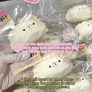 1Pc Handcrafted Taba Squishy: Sesame Paste / Beetroot / Egg / Jelly Dumpling Bear - Food Grade Silicone Stress Reliever