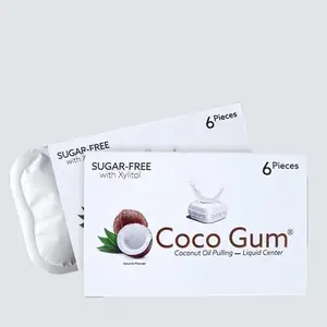 Coco Gum.  Coconut Oil Pulling-liquid center chewing gum.