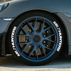 Permanent Milfhunters Tire Lettering Stickers 1 Inch, Fits 14 to 22 Inch Tires, 8 Pack Set Without Adhesive or Accessories, Car Tire Decal, Wheel Decal, Sticker for Cars