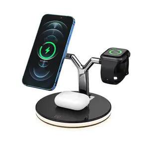 FTS 3-in-1 Qi2 Wireless Charging Station Magnetic Fast Charger for Smartphone Smartwatch & Earbuds Cable with TEC Temperature Control & HD Smart Display