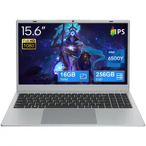 15.6" FHD Laptop Computer Intel Pentium 6500Y up to 3.4GHz 16GB RAM 256GB SSD Long Battery Life PD Fast Charging Student, Home Office Silver Notebook