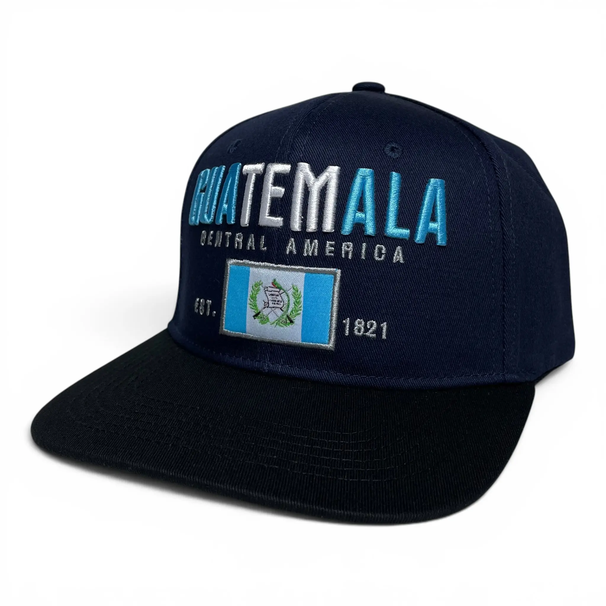 Gorra de Guatemala Bordada con Bandera, Snapback, Visera Plana Cultura Guatemalteca Diario