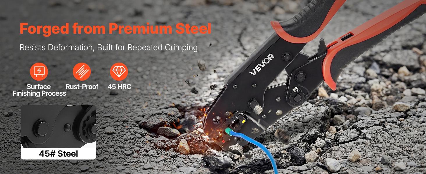 【Summerfinds】VEVOR Crimping Tool22-10 AWG Ratcheting Wire Crimper ToolLabor-Saving Electrical Terminal Crimp Pliers with Clear Metric & AWG MarkingsQuick ReleaseAdjustable Force for Multiple Terminals 【Summerfinds】VEVOR Crimping Tool22-10 AWG Ratcheting Wire Crimper ToolLabor-Saving Electrical Terminal Crimp Pliers with Clear Metric & AWG MarkingsQuick ReleaseAdjustable Force for Multiple Terminals