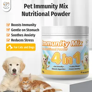 Cassiel-Pet Immunity Mix Pet Nutritional Powder supports gut health, boosts immunity, calms mood, and increases appetite. Easy to use—feed directly or mix with food. Gentle and safe for cats & dogs for daily wellness and balanced digestion.