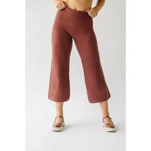 The Roxbury Textured Sweater Pant in Rust