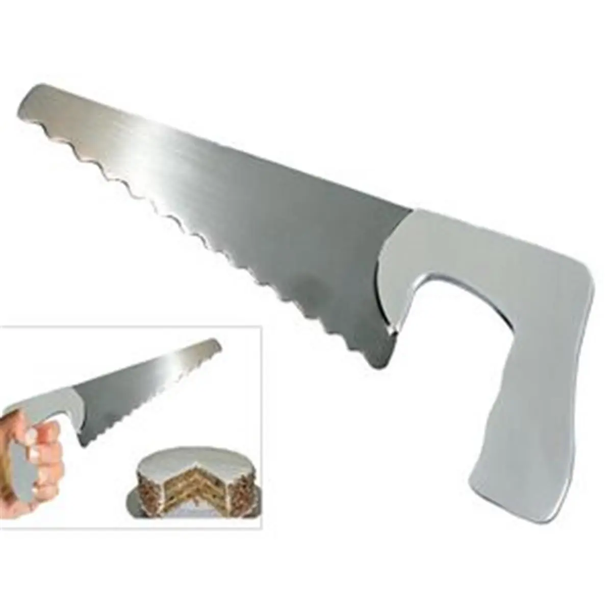 212 MAIN Natico Originals Unique Shape Stainless Steel Saw Cake-Cheese Server Utensil for Commercial & Office Furniture Use, Utensils